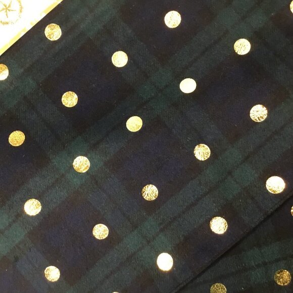 The Prairie Placemats NWT by Rachel Ashwell NEW Set of 4 Plaid Gold Polka Dot - Picture 3 of 7